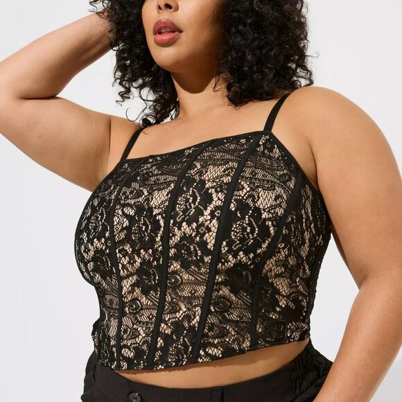 Torrid Deep Back Lace Corset Crop Top in Size 2 (18/20) - Picture 1 of 15